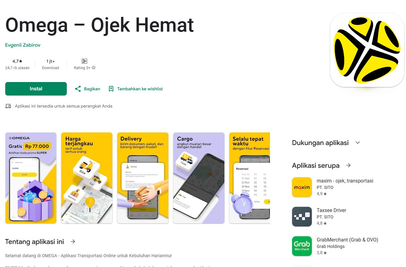 Cara Daftar Menjadi Driver Transportasi Online Omega dengan Gampang