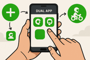 Trik Gunakan Dua Aplikasi Ojek Online di Satu HP