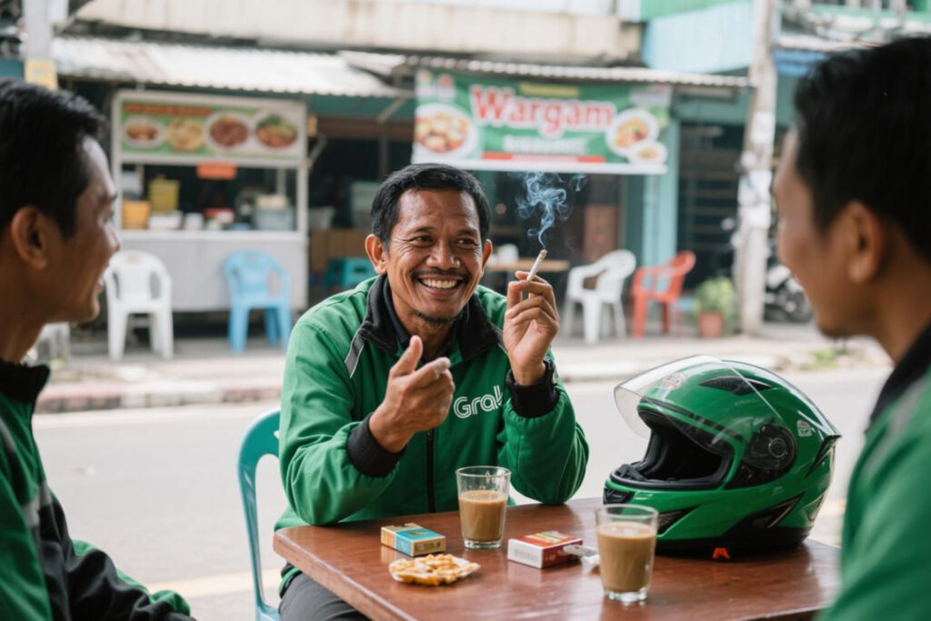 Pak Tono Usia 42 Tahun Seorang Driver Grab Ojol atau Ojek Online