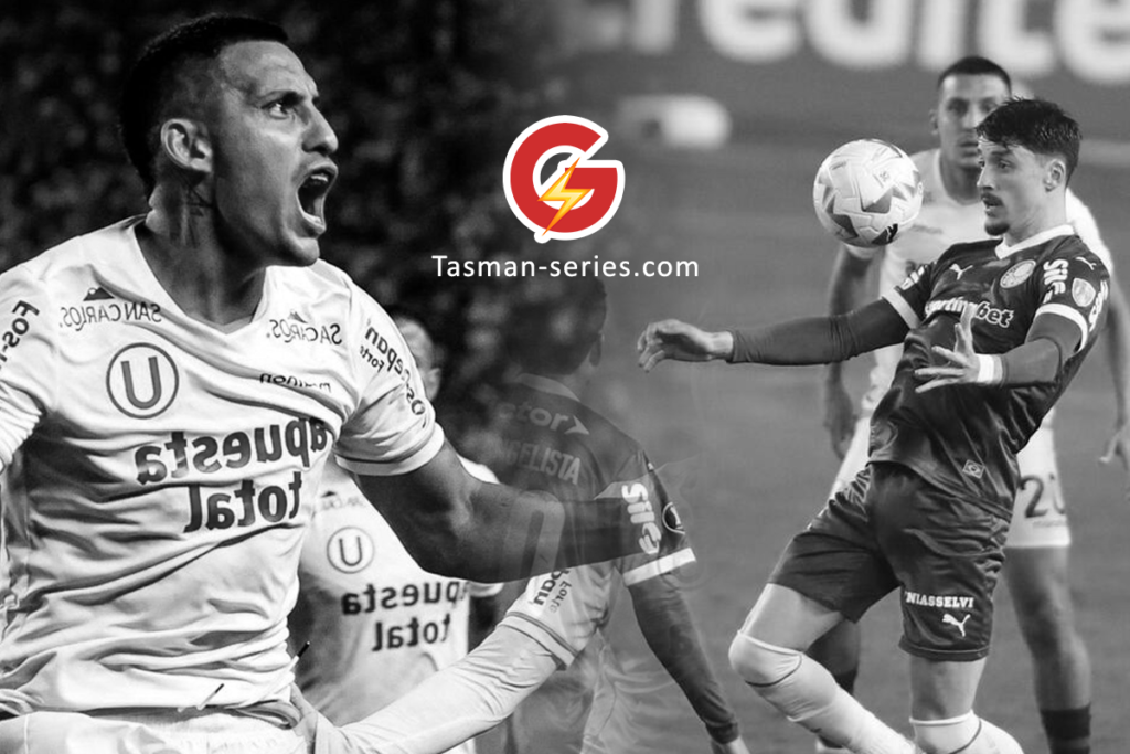 PALMEIRAS VS UNIVERSITARIO Pemain Palmeiras merayakan gol saat menghadapi Universitario di Copa Libertadores 2025