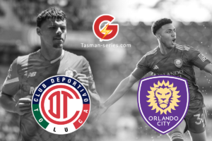 Foto pemain Toluca dan Orlando City saat pertandingan sepak bola persahabatan internasional